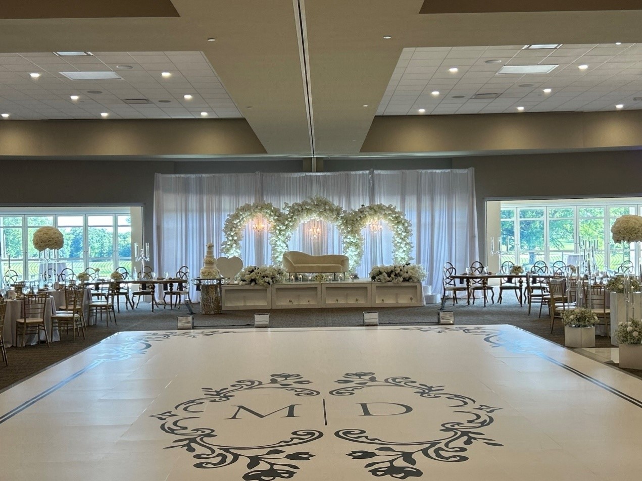 custom dance floor wrap for a wedding